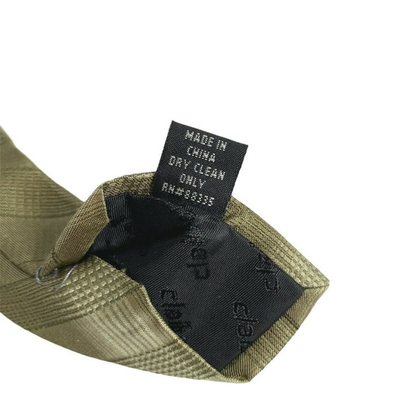 Claiborne Silk Designer Green Plaid Silk Tie - Picture 8 of 8